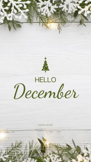 Hello December White Green Aesthetic Wallpaper