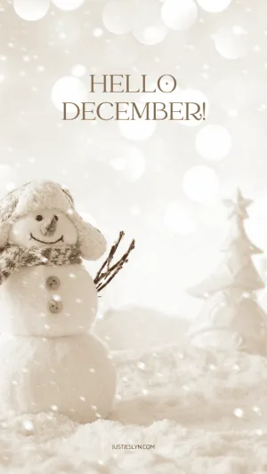 Hello December With Snowman Wallpaper