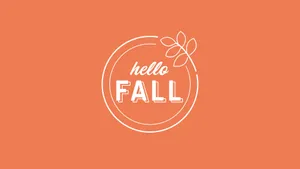 Hello Fall Logo Orange Background Wallpaper