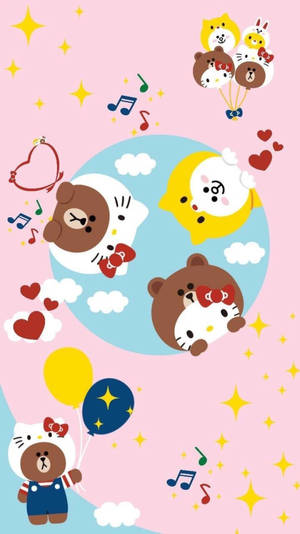 Hello! From Line Friends Wallpaper