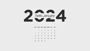 Hello January2024 Calendar Design Wallpaper