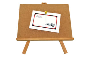 Hello July Corkboard Easel Wallpaper