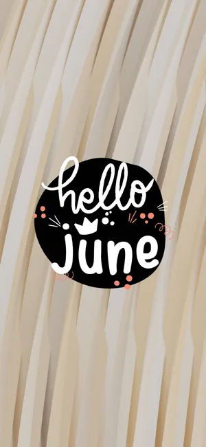 Hello June Beige Background Art Wallpaper