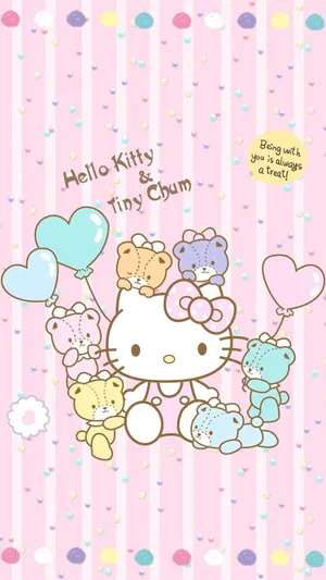 Hello Kitty And Friends Enjoying Their Time Together Wallpaper