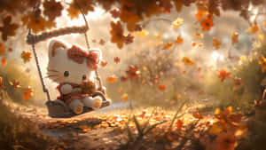 Hello Kitty Autumn Swing Wallpaper