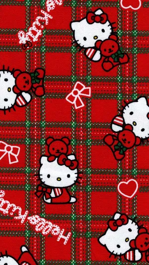 Hello Kitty Christmas Pattern Wallpaper