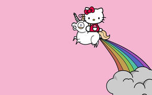 Hello Kitty Desktop With Funny Unicorn Wallpaper