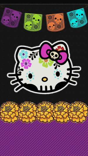 Hello Kitty Diadelos Muertos Theme Wallpaper