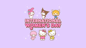 Hello Kitty Friends Celebrate International Womens Day Wallpaper