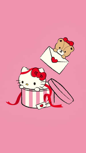 Hello Kitty Gift Boxand Love Letter Wallpaper