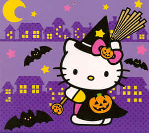 Hello Kitty Halloween Witch Costume Wallpaper