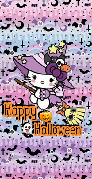 Hello Kitty Halloween Witch Costume Wallpaper