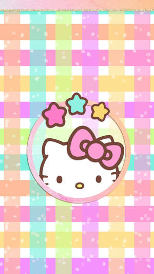 Hello Kitty Kawaii Weaved Pastel Wallpaper