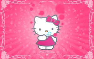 Hello Kitty Pink Background Wallpaper