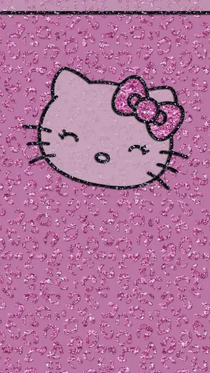 Hello Kitty Pink Glitter Background Wallpaper