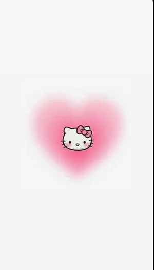 Hello Kitty Pink Heart Aura Wallpaper