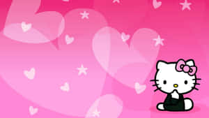 Hello Kitty Pink Hearts Background Wallpaper