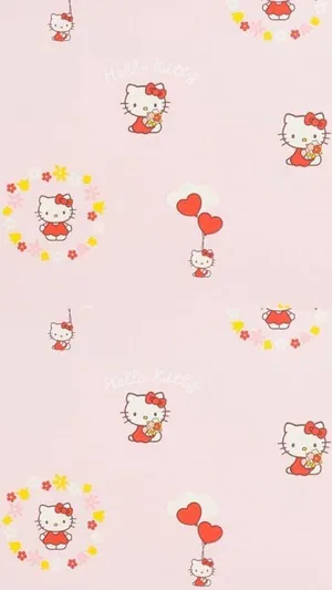 Hello Kitty Pink Pattern Wallpaper