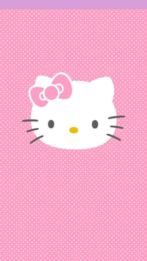 Hello Kitty Pink Polka Dot Background Wallpaper