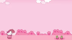 Hello Kitty Pink Umbrella Wallpaper