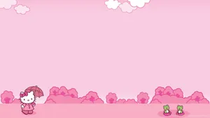 Hello Kitty Pink Umbrella Desktop Wallpaper Wallpaper