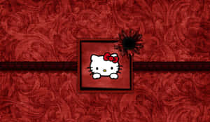 Hello Kitty Red Floral Background Wallpaper