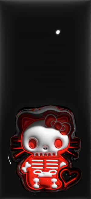 Hello Kitty Skull Neon Art Wallpaper