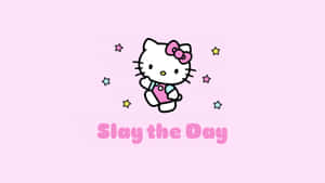 Hello Kitty Slaythe Day Motivation Wallpaper