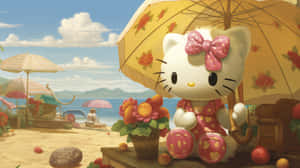 Hello Kitty Summer Beach Day Wallpaper