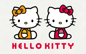 Hello Kitty Twin Poses Aesthetic Wallpaper