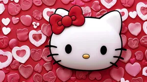Hello Kitty Valentine Hearts Backdrop Wallpaper