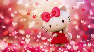 Hello Kitty Valentine Hearts Backdrop Wallpaper