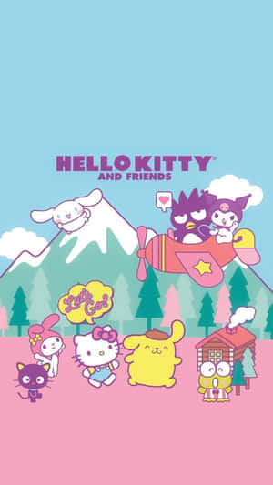 Hello Kittyand Friends Cartoon Aesthetic Wallpaper