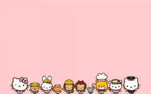 Hello Kittyand Friends Cartoon Lineup Wallpaper