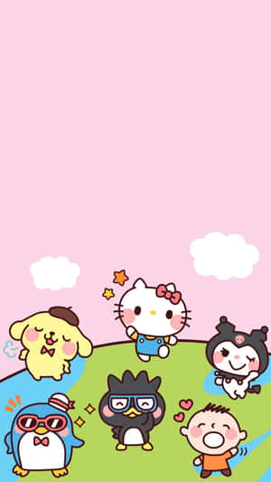 Hello Kittyand Friends Cute Gathering Wallpaper