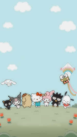 Hello Kittyand Friends Cute Gathering Wallpaper