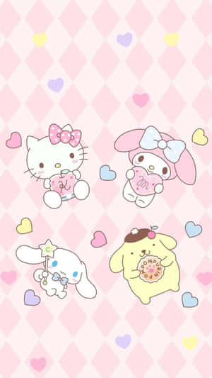 Hello Kittyand Friends Pastel Wallpaper Wallpaper