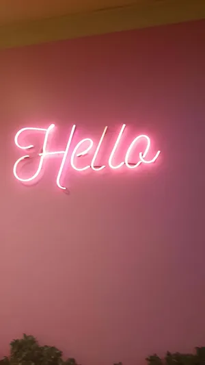 Hello Neon Sign Pink Aesthetic Wallpaper Wallpaper