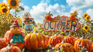 Hello October Festive Decoration Wallpaper