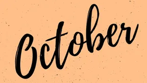 Hello October In Lightly Speckled Background Wallpaper