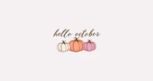 Hello October Pumpkins Desktop Wallpaper Wallpaper