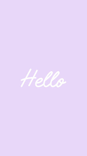 Hello Purple Pastel Minimalist Wallpaper