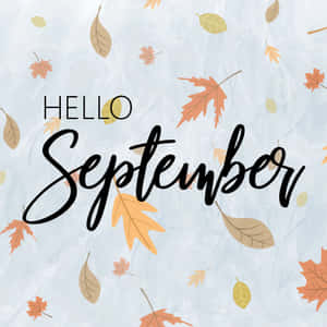 Hello September Autumn Leaves Wallpaper