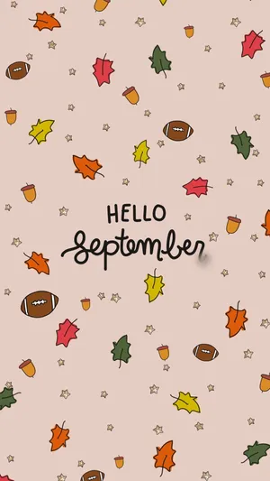 Hello September Greeting With Cute Designs Wallpaper