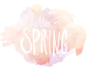 Hello Spring Watercolor Backdrop Wallpaper