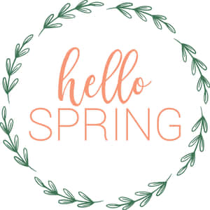 Hello Spring Wreath Graphic Wallpaper