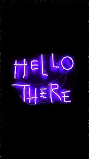 Hello There Black Neon Aesthetic Wallpaper
