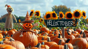 Helloctober Pumpkin Patch Festivities Wallpaper