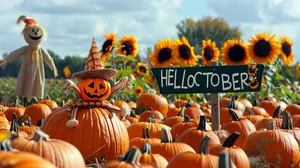 Helloctober Pumpkin Patch Festivities Wallpaper