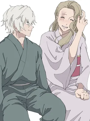 Hells Paradise Characters Smiling Wallpaper